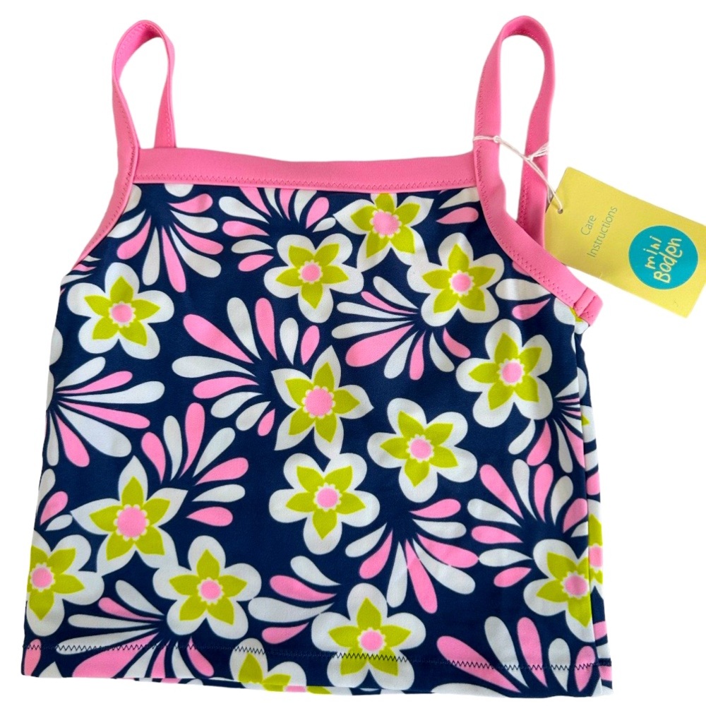 NWT Mini Boden Floral Tankini Top Girls 7-8